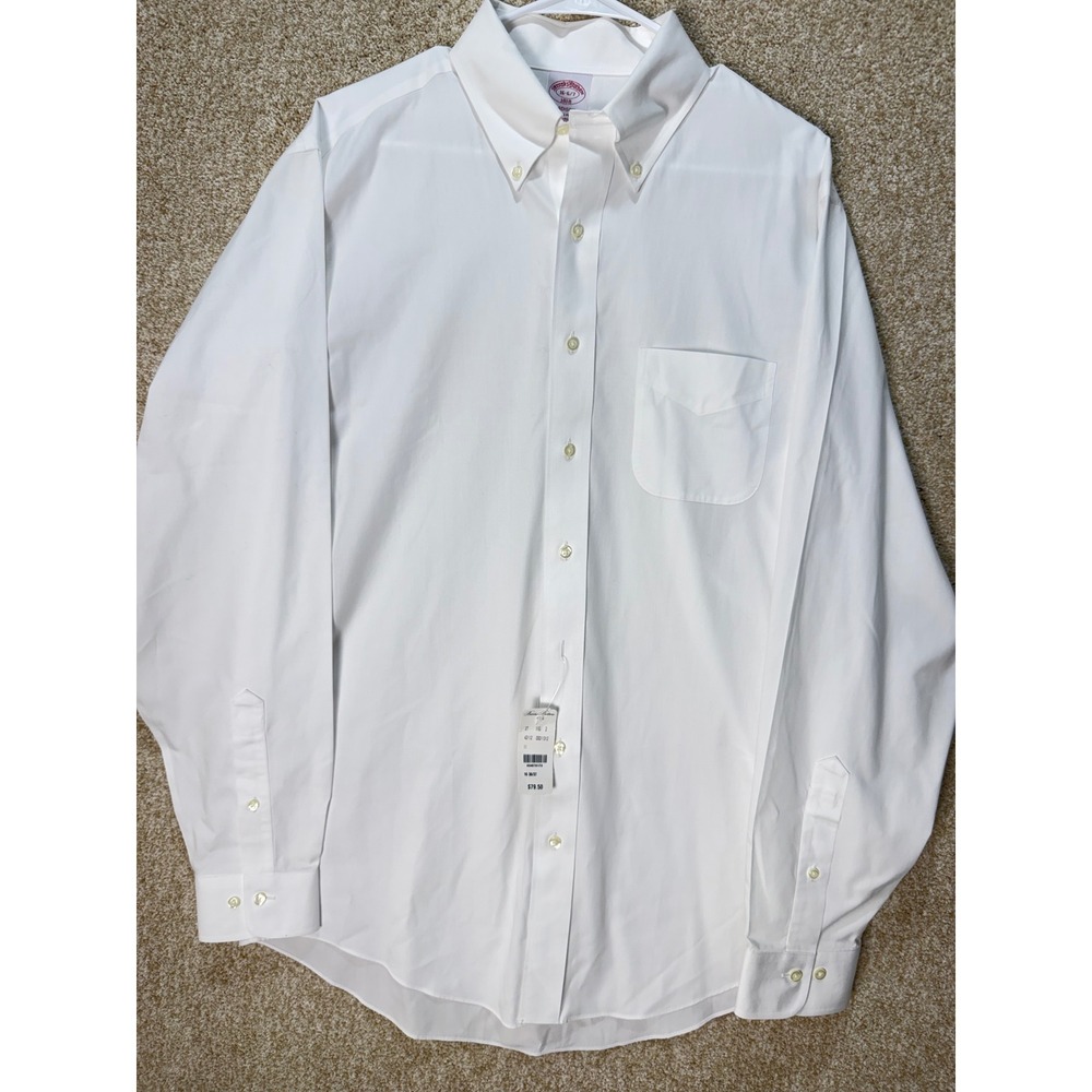 Flawed NWT Brooks Brothers 1818 Madison Non-Iron Dress Shirt 16-6/7 Button Down